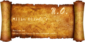 Milin Olivér névjegykártya